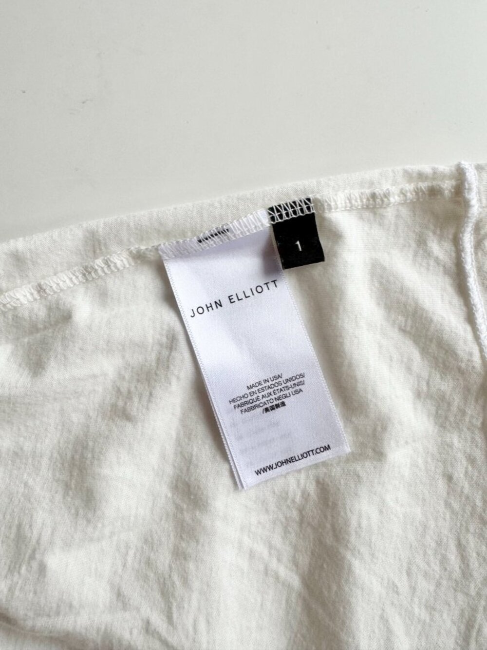 NWT JOHN ELLIOTT White Cotton Jersey Scoop Neck Strap Camisole Tank, Size 1/S - Picture 13 of 14